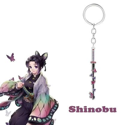 Nichirin Swords Metal Keychain (Demon Slayer) - Giyuu & Shinobu