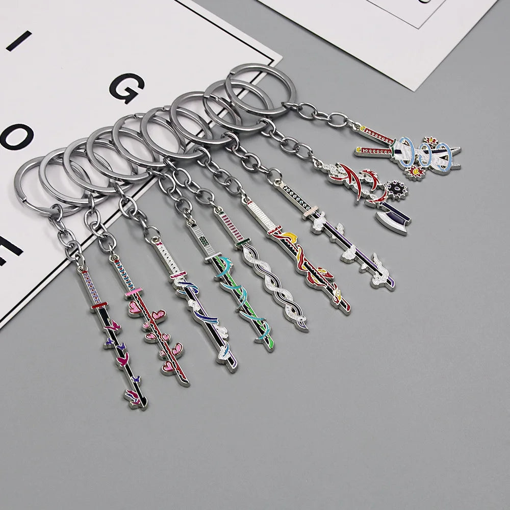 Nichirin Swords Metal Keychain (Demon Slayer) - Giyuu & Shinobu