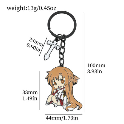 Sword Art Online (SAO) Metal Keychain - Kirito and Asuna