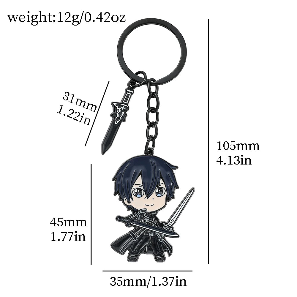 Sword Art Online (SAO) Metal Keychain - Kirito and Asuna
