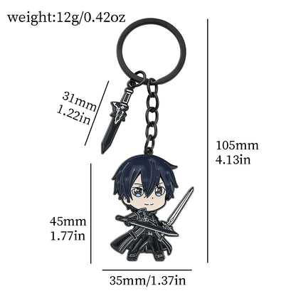 Sword Art Online (SAO) Metal Keychain - Kirito and Asuna