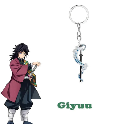 Nichirin Swords Metal Keychain (Demon Slayer) - Giyuu & Shinobu